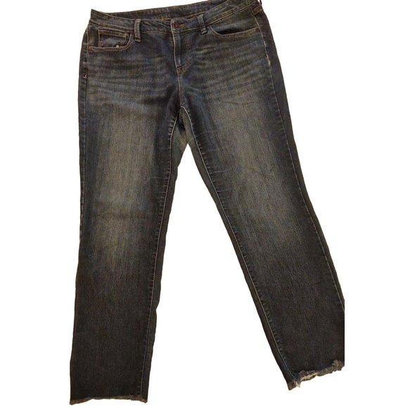 Womens Size 12 Sonoma Denim Blue Jeans Cut Off Raw Hem Waist 36 Rise 10 Inseam 2 - Picture 1 of 4